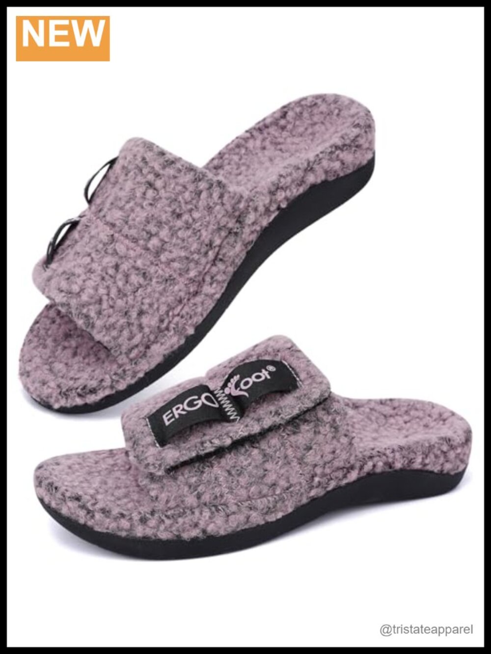 Orthotic Slippers Arch Support Faux Fur Slide Non-Slip Adjustable